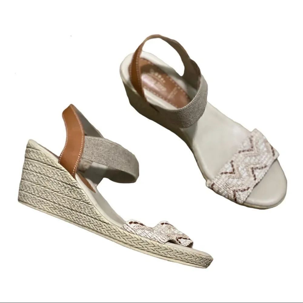 Spring Step | Made in Italy Ankle Strap Wedge Espadrille Sandals | 41 Sz 9.5-10